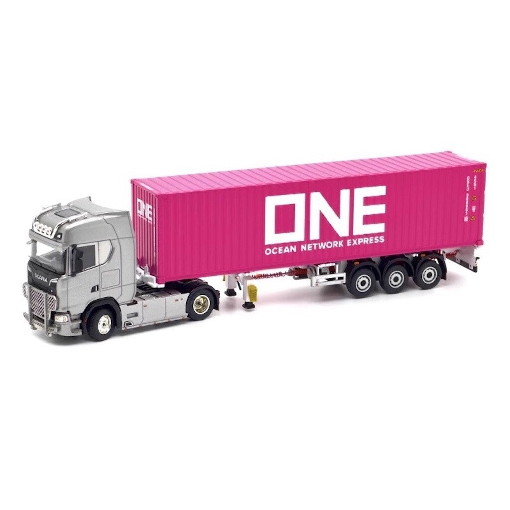 UM 1:64 Pink Scania730S Container Delivery Truck Model Diecast Metal Car BN
