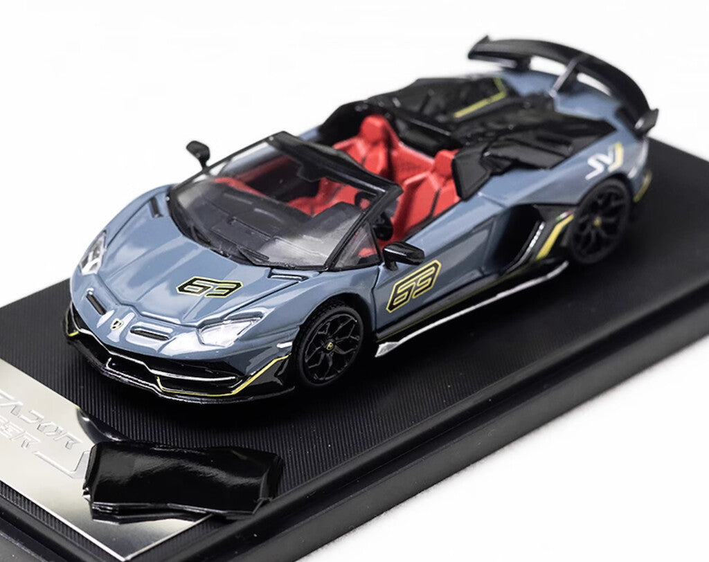 RM 1:64 Grey Aventador svj #63 Sports Model Diecast Metal Car BN