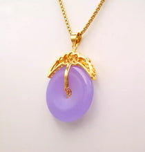 Load image into Gallery viewer, Nature Jade Purple Fortune Pendant Necklace Gift Jewelry charm Blessing Lucky
