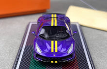 Load image into Gallery viewer, U2 1:64 Purple Novitec 488 Pista Racing Sports Model Diecast Resin Car Box New
