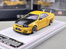 Load image into Gallery viewer, FH 1:64 Yellow Carbon Skyline GTR R34 Z-Tune Sport Model Diecast Metal Car New Collection
