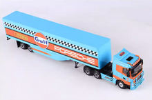 Load image into Gallery viewer, MJ 1:64 Blue Gulf SANY Trailer Container Truck Model Diecast Metal Car New Collection
