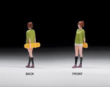 Load image into Gallery viewer, 1:64 Painted Figure Mini Model Miniature Car Scenes Resin Toy Skater Girl Board
