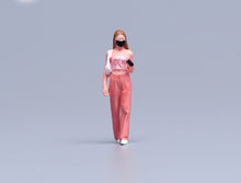 Load image into Gallery viewer, 1:64 Painted Figure Model Miniature Resin Diorama Sand Shopping Girl With Mask
