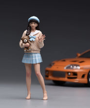Load image into Gallery viewer, 1:24 Painted Figure Model Miniature Resin Diorama Pink Blue JK Uniform Girl Bear
