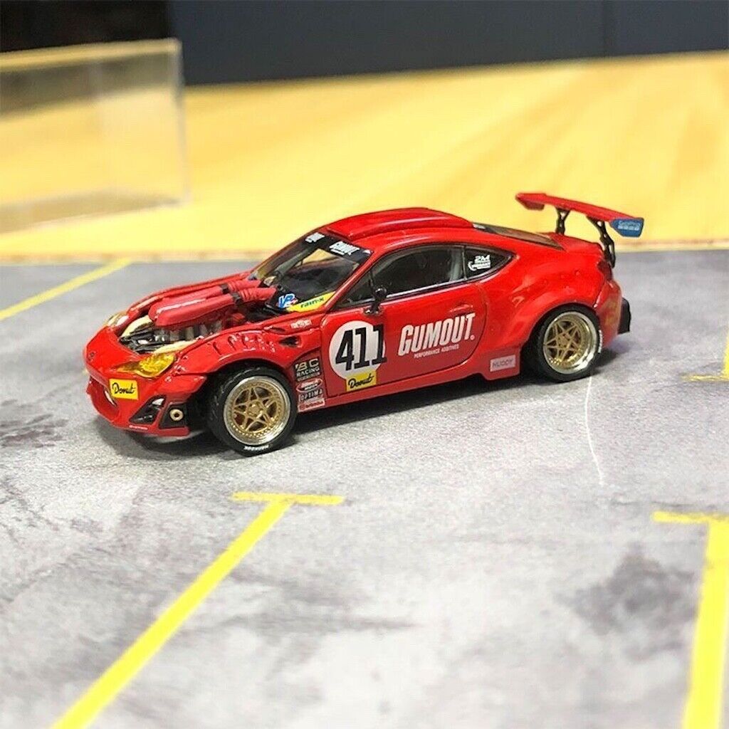 DCM 1:64 Red JDM GT45 86 GR Racing Sports Model Diecast Metal Car BN