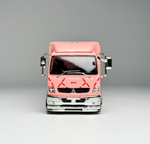 Load image into Gallery viewer, GCD 1:64 Pink Fuso Fighter Trailer Truck MX5 Sport Model Diecast Metal Car New Collection
