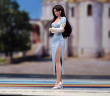 Load image into Gallery viewer, 1:24 Painted Figure Model Miniature Resin Diorama Blue Long Dress Lady Woman
