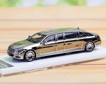 Load image into Gallery viewer, SH 1:64 Plating Silver Maybach S600 Pullman Limousine Model Diecast Metal Car
