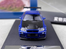 Load image into Gallery viewer, Fuji 1:64 Blue Carbon Skyline GTR R34 Nismo Z-Tune Model Diecast Metal Car New Collection
