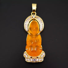Load image into Gallery viewer, Nature Jade Guanyin Pendant Necklace Gift Jewelry charm Blessing Fortune New cc
