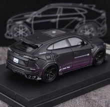Load image into Gallery viewer, Flame 1:64 Black Purple URUS Widebody SUV Sports Model Diecast Metal Car New Collection
