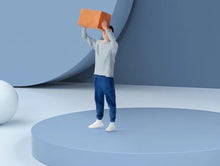 Load image into Gallery viewer, 1:64 Painted Figure Mini Model Miniature Resin Diorama Sand Man Lifting Box
