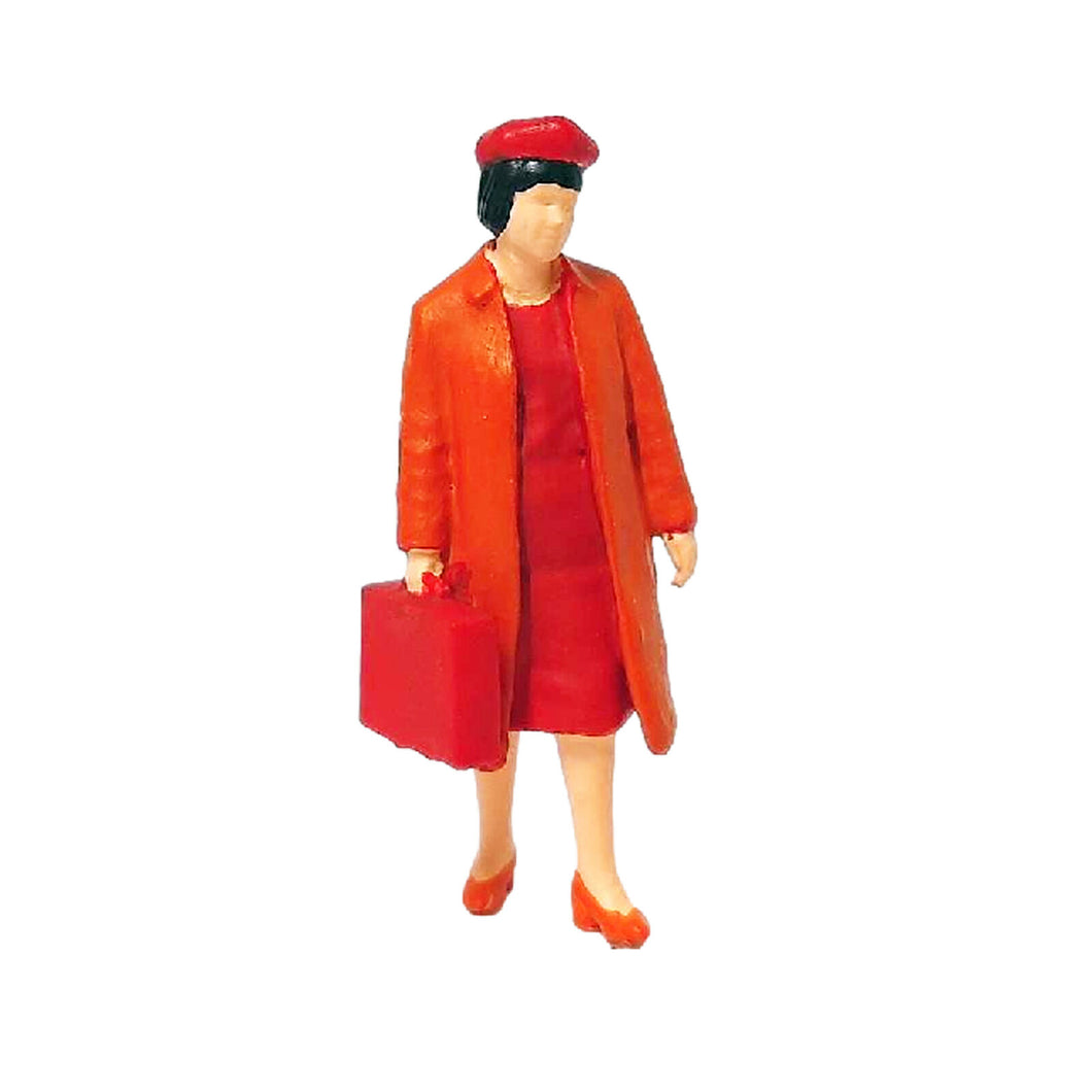 1:64 Painted Figure Mini Model Miniature Resin Diorama Sand Red Suits Lady Bag