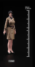 Load image into Gallery viewer, 1:64 Painted Unpainted Figure Model Miniature Resin Diorama Wind Coat Girl Sand New
