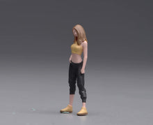 Load image into Gallery viewer, 1:64 Painted Figure Model Miniature Resin Sand Beauty Girl Sporty Yellow Top
