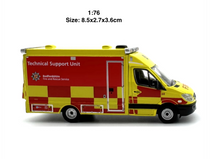 Load image into Gallery viewer, OXFORD 1:76 Yellow Benz Fire Rescue Vehicle Van Truck Model Diecast Metal Car New
