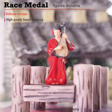 Load image into Gallery viewer, 1:64 Painted Figure Mini Model Miniature Resin Diorama Chinese Pipa Lady Red SET
