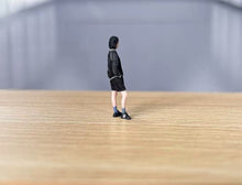 Load image into Gallery viewer, 1:64 Painted Figure Model Miniature Resin Diorama Sand Sporty Cool Girl in Black
