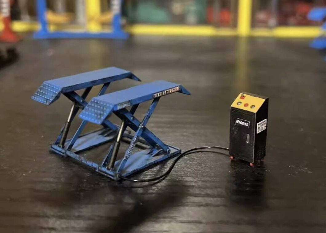 1:64 Painted Figure Model Miniature Resin Sand Scissor Lift Lifting Machine Toy Collection