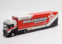 Load image into Gallery viewer, 1:64 Scania S730 World Enclosed Double Deck Truck Model Diecast Metal Car New Collection
