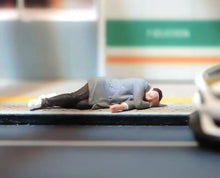 Load image into Gallery viewer, 1:64 Painted Figure Model Miniature Resin Diorama Sand Drunk Man Lying Sleeping
