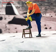 Load image into Gallery viewer, 1:64 Painted Figure Mini Model Miniature Resin Diorama Holding Drill Repairman
