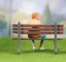 Load image into Gallery viewer, 1:64 Painted Figure Mini Model Miniature Resin Diorama Blond Sitting Posture Man
