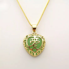 Load image into Gallery viewer, Nature Jade Love Pendant Necklace Gift Jewelry charm Blessing Adore Jewelry j
