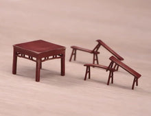 Load image into Gallery viewer, 1:64 Painted Figure Model Miniature Resin Diorama Sand Vintage Table Chair Set

