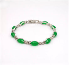 Load image into Gallery viewer, Nature Jade Beaded Bracelet Jewelry Blessing Lucky Fortune Gift For Her Green oo
