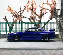 Load image into Gallery viewer, FH 1:64 Blue Carbon Skyline GTR R33 Nismo S-Tune Model Diecast Metal Car New Collection
