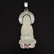 Load image into Gallery viewer, Nature Jade Guanyin Pendant Necklace Gift Jewelry charm Blessing Fortune New ll
