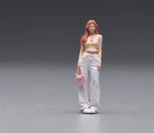 Load image into Gallery viewer, 1:64 Painted Figure Model Miniature Resin Casual Beauty Trendy Lady Holding Bag
