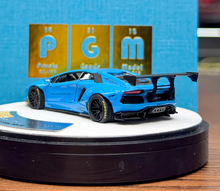 Load image into Gallery viewer, PGM 1:64 Blue Aventador LP700-4 LB Round Sports Model Diecast Metal Car New Collection
