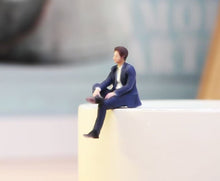Load image into Gallery viewer, 1:64 Painted Figure Model Miniature Resin Diorama Suit Man Businessman Sitting
