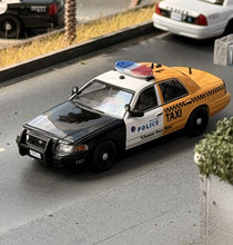 Load image into Gallery viewer, GOC 1:64 Black Yellow Crown Victoria CV DUI Police Model Diecast Metal Car New Collection
