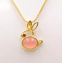 Load image into Gallery viewer, Nature Jade Cute Rabbie Pendant Necklace Gift Jewelry charm Blessing Lucky e
