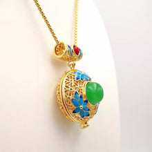 Load image into Gallery viewer, Nature Jade Lotus Fu Pendant Necklace Gift Jewelry charm Blessing Lucky New
