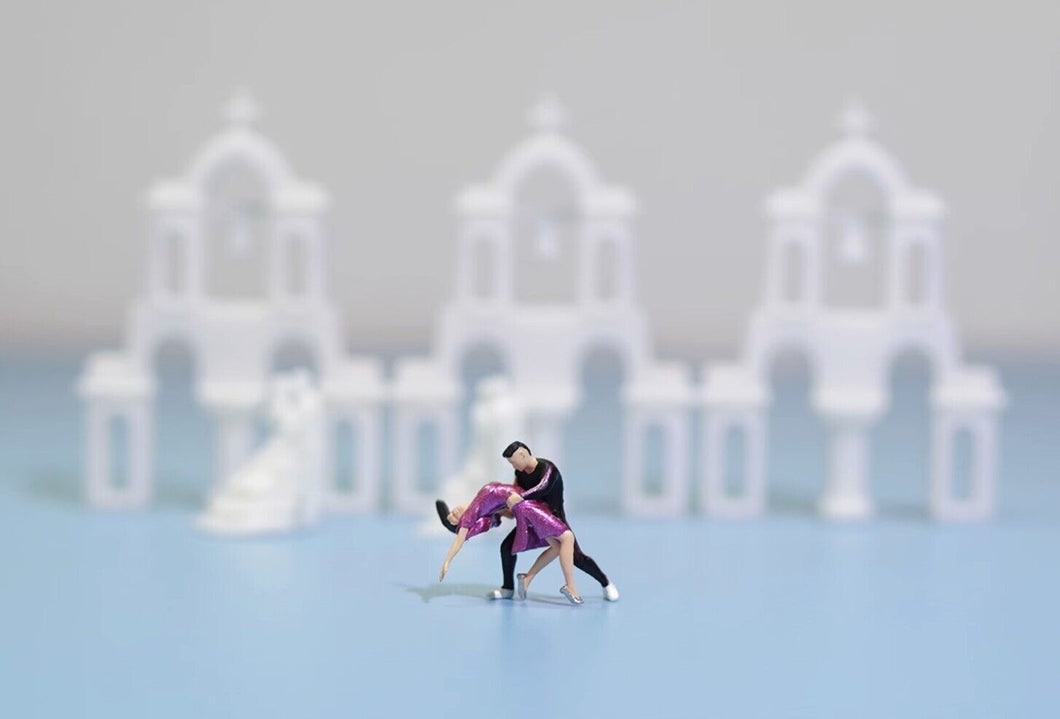 1:64 Painted Figure Model Miniature Resin Diorama Tango Dancers Lovers Couple BN
