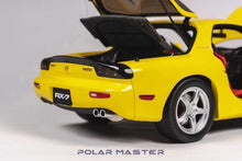 Load image into Gallery viewer, Polar Master 1:18 Yellow RX7 FD Spirit R Engine Sport Model Diecast Metal Car
