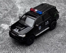 Load image into Gallery viewer, GCD 1:64 Black Police 4 Runner TRD PRO SUV Sports Model Diecast Metal Car New Collection
