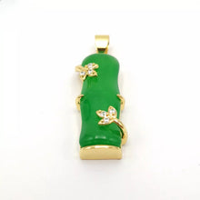 Load image into Gallery viewer, Nature Jade Bamboo Pendant Necklace Gift Jewelry charm Blessing Lucky Green G

