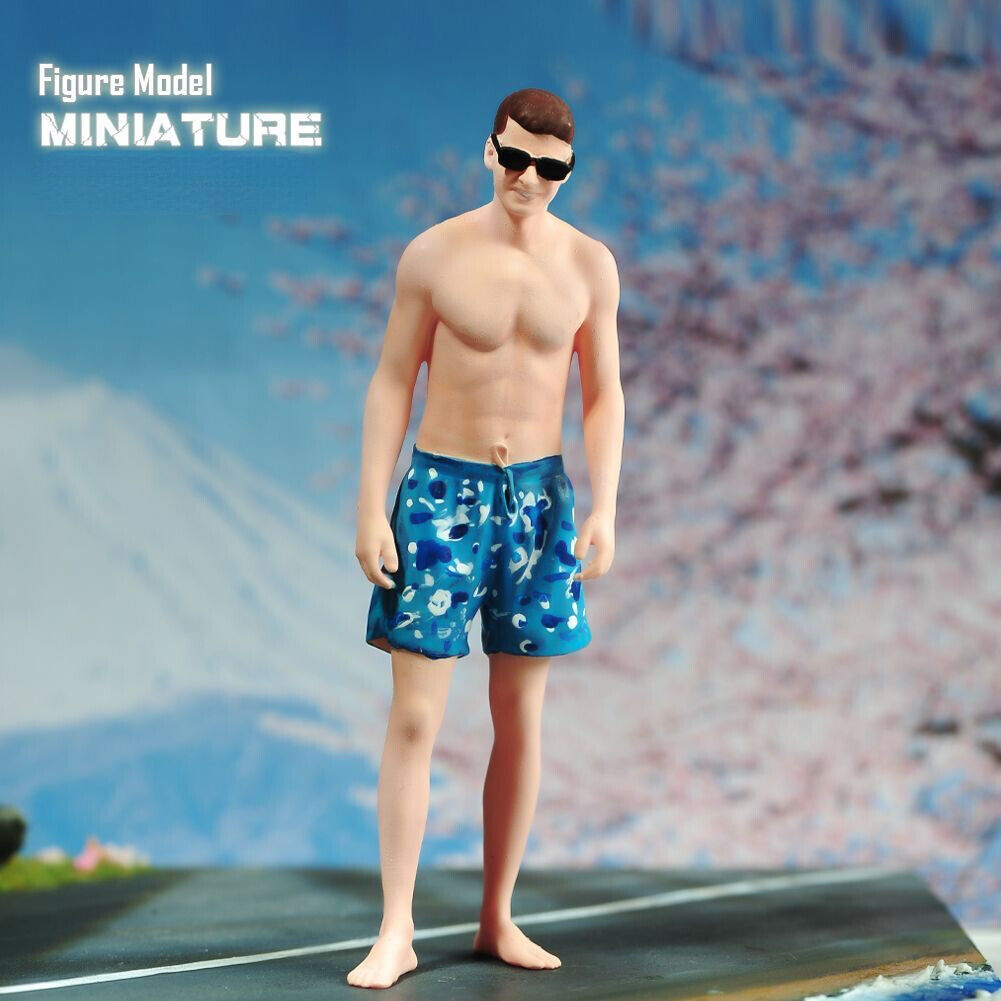 1:64 Painted Figure Model Miniature Resin Diorama Swimming Suit Man Sun Glasses New