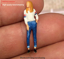 Load image into Gallery viewer, 1:64 Painted Figure Mini Model Miniature Resin Diorama Caual Office Lady Girl
