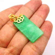 Load image into Gallery viewer, Nature Jade Peace Rectangle Pendant Necklace Gift Jewelry charm Blessing Lucky
