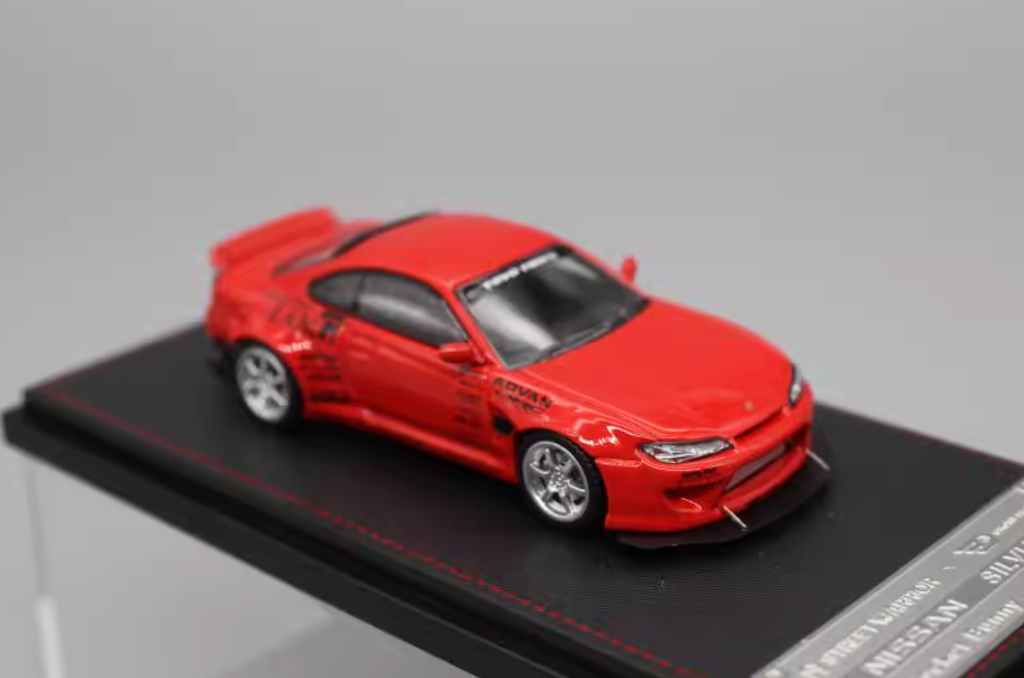 SW 1:64 JDM Red Silvia S15 Rocket Bunny Sports Model Diecast Metal Car New
