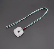 Load image into Gallery viewer, Nature Jade Pendant Necklace Gift Jewelry charm Blessing Lucky White Square Ring
