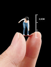 Load image into Gallery viewer, 1:64 Painted Figure Mini Model Miniature Resin Diorama Skateboarding Girl Sand New Scene
