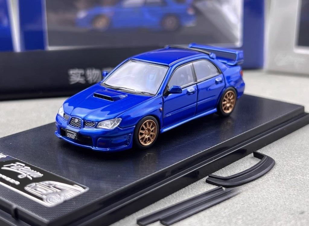 1:64 Furuya Blue Impreza WRX STI IX 9 GD Sedan Model Diecast Metal Car New Collection